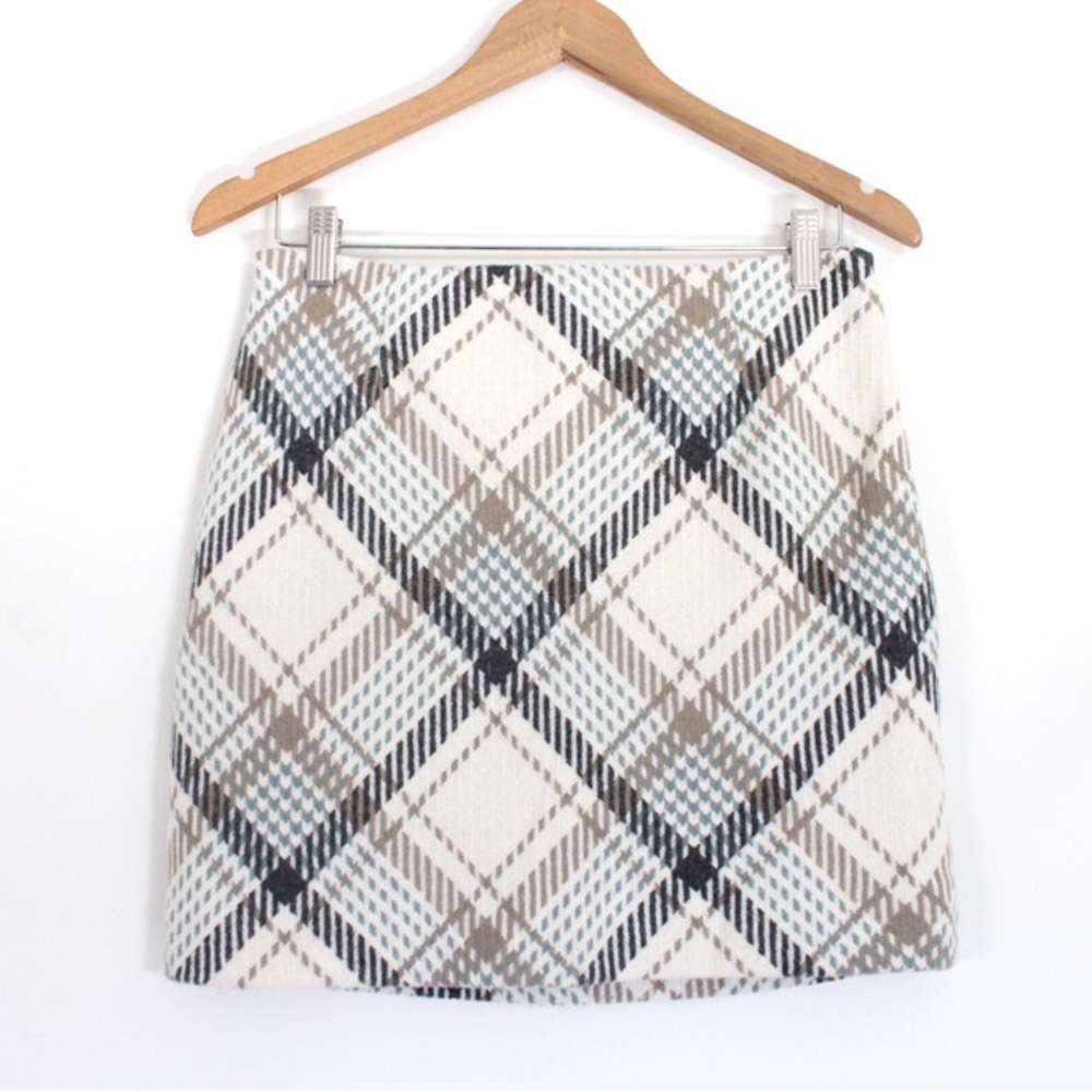 H&M Wool Blend Plaid Mini Skirt